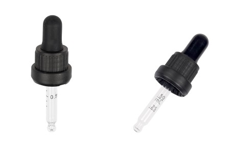 Pipeta od 10mL sa crnim i širokim sigurnosnim zatvaračem, oznakama za zapreminu i MAT ili sjajnom crnom gumicom - pojedinačno pakovanje-slika_proizvoda