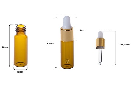Braon bočica 5mL sa pipetom, u zlatnoj boji-dimenzije_slike