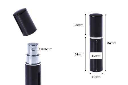Staklena flašica 5mL sa sprejom za parfem, u aluminijumskoj tubici - 5 kom-2