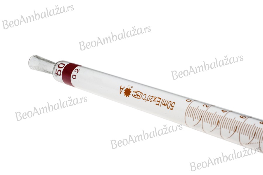 Staklena pimpeta 50 ml sa kapacitetom