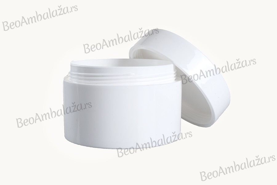 Plastična bela kutija za kreme 200mL sa belim zatvaračem - 12 kom