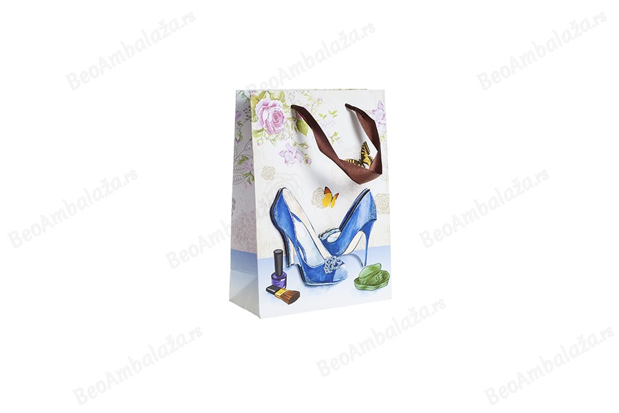 Papirna 3D poklon kesa, sa motivom "plave cipele", veličina "S", 18x8.5x25cm - 12 kom-slika_proizvoda