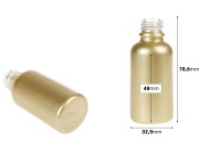 Staklena MAT zlatna bočica za etarska ulja 30mL, sa grlom PP18-dimenzije_slike
