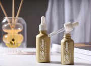 Staklena MAT zlatna bočica za etarska ulja 30mL, sa grlom PP18-dimenzije_slike