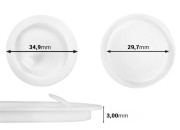 Plastični međupoklopac (PE) bele boje, visine 3,15 mm i prečnika 34,90 mm (mali prečnik: 29,70 mm) - 12 kom-slika_proizvoda