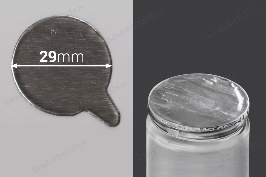 Srebrna samolepljiva aluminijumska zaptivka 29mm - 60 kom-slika_proizvoda