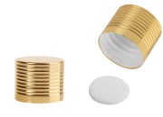 Plastični zatvarač PP18 sa aluminijumskim zlatnim premazom i unutrašnjom zaptivkom - 12 kom-slika_proizvoda