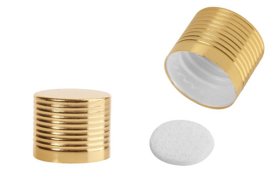 Plastični zatvarač PP18 sa aluminijumskim zlatnim premazom i unutrašnjom zaptivkom - 12 kom-slika_proizvoda