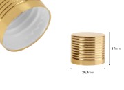 Plastični zatvarač PP18 sa aluminijumskim zlatnim premazom i unutrašnjom zaptivkom - 12 kom-dimenzije_slike