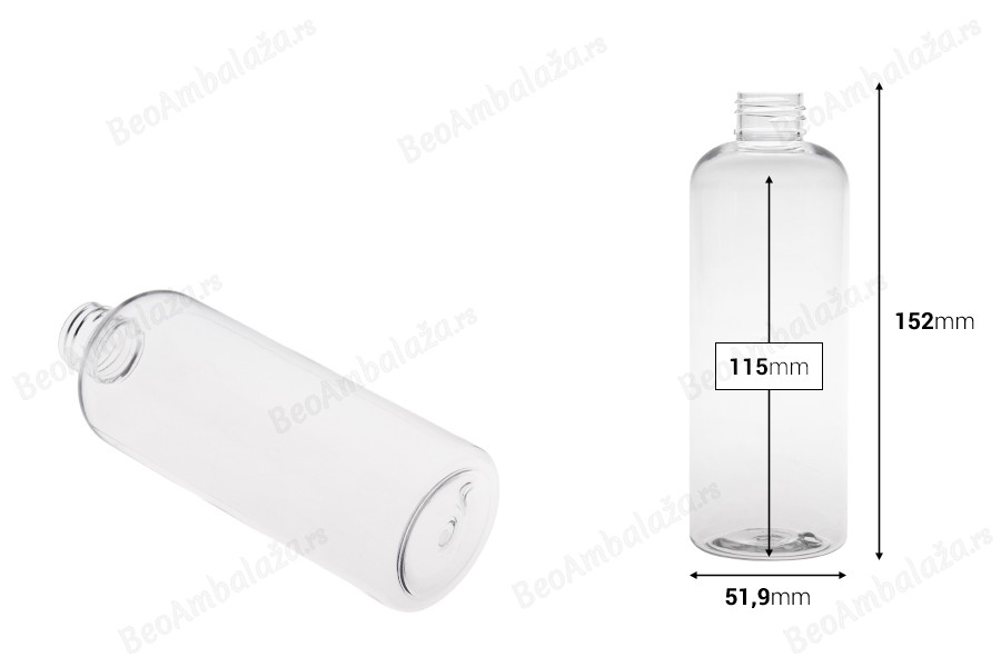 PET boca od 250 ml u providnoj boji (PP 24/410)-dimenzije_slike