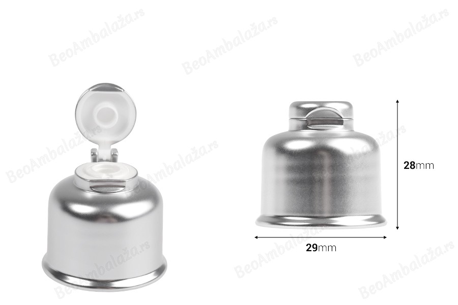 Plastični flip top zatvarač PP24 sa aluminijumskim tankim premazom-dimenzije_slike