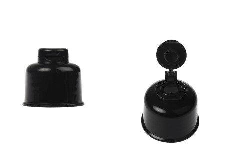 Plastični flip top zatvarač PP24 u crnoj boji-slika_proizvoda