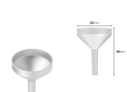 Aluminijumski levak u MAT srebrnoj boji sa prečnikom 25 mm, donji deo 4mm-dimenzije_slike