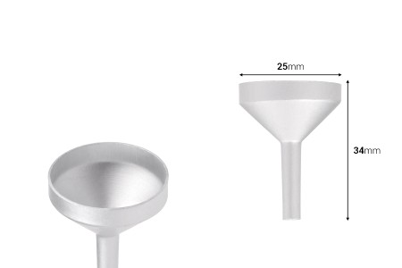 Aluminijumski levak u MAT srebrnoj boji sa prečnikom 25 mm, donji deo 4mm-dimenzije_slike