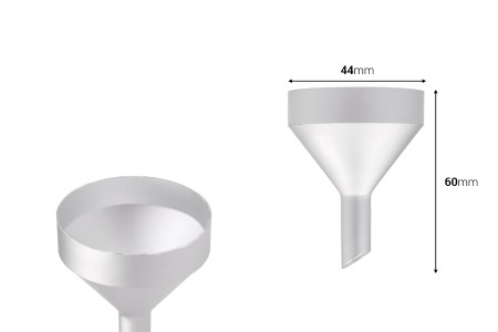Aluminijumski levak u MAT srebrnoj boji  sa prečnikom  44 mm ( donji deo 10 mm )-dimenzije_slike