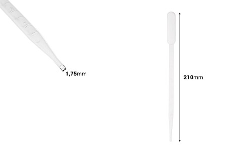 Plastična pipeta 5mL sa mernim oznakama za zapreminu - 100 kom-dimenzije_slike