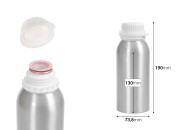 Aluminijumska boca 500mL, sa plastičnim čepom i navojnim zatvaračem-dimenzije_slike