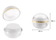 Luksuzna akrilna okrugla kutijica 5mL, sa unutrašnjom zaptivkom na poklopcu i plastičnim međupoklopcem - 12 kom-dimenzije_slike