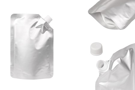 Aluminijumska DoyPack vrećica za tečnost od 500ml sa belim sigurnosnim zatvaračem sa strane – 50 kom-slika_proizvoda