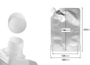 Aluminijumska DoyPack vrećica za tečnost od 500ml sa belim sigurnosnim zatvaračem sa strane – 50 kom-dimenzije_slike