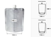 Aluminijumska DoyPack kesica za tečnost od 300ml sa belim plastičnim zatvaračem – 50 kom-dimenzije_slike
