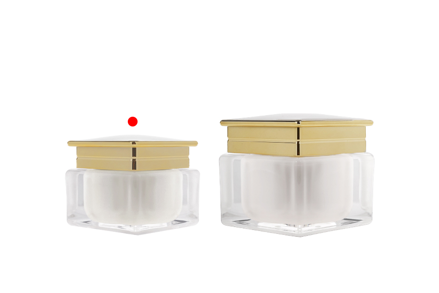 Luksuzna akrilna teglica 30 mL za kremu u bisernoj boji sa plastičnim međupoklopcem-grupa_slika