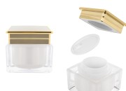 Luksuzna akrilna teglica 50 mL za kremu u bisernoj boji sa plastičnim međupoklopcem-slika_proizvoda