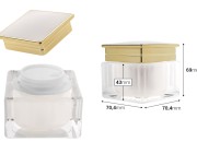 Luksuzna akrilna teglica 50 mL za kremu u bisernoj boji sa plastičnim međupoklopcem-dimenzije_slike