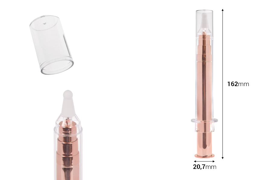 Airless tubica - akrilni špric 10mL za kozmetičku upotrebu, bronzane boje sa zatvaračem Airless tubica - akrilni špric 10mL za kozmetičku upotrebu, bronzane boje sa zatvaračem