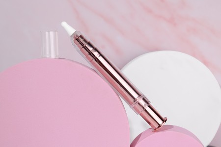 Airless tubica - akrilni špric 10mL za kozmetičku upotrebu, bronzane boje sa zatvaračem-grupa_slika
