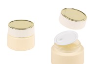 Luksuzna bež mat staklena teglica 30mL za kreme sa zatvaračem i plastičnim međupoklopcem-slika_proizvoda