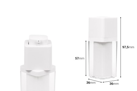 Airless akrilna bočica 15 mL sa belom pumpicom-dimenzije_slike