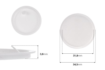 Plastični (PE) međupoklopac 34,5 mm za teglice od 20 mL-dimenzije_slike
