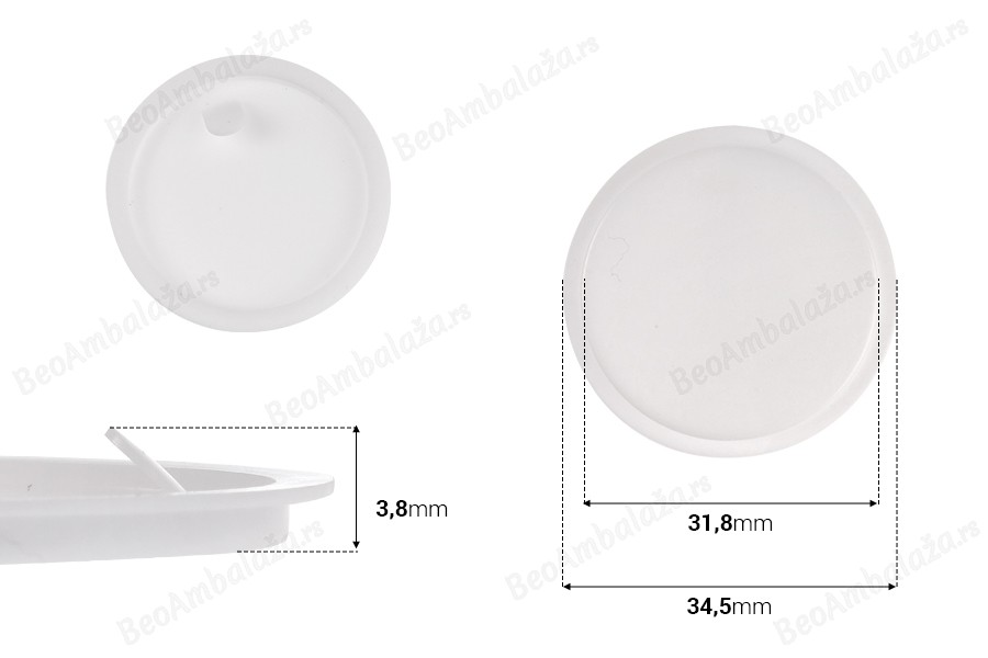 Plastični (PE) međupoklopac 34,5 mm za teglice od 20 mL-dimenzije_slike