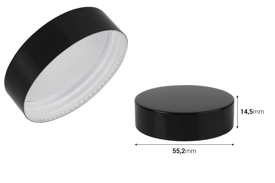 Plastični zatvarač sa aluminijumskim premazom i unutrašnjom zaptivkom za teglice 50mL-dimenzije_slike