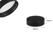 Plastični MAT crni zatvarač sa unutrašnjom zaptivkom-dimenzije_slike