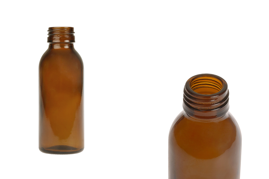 Staklena bočica karamel boje 100 mL sa PP 28 grlom-slika_proizvoda