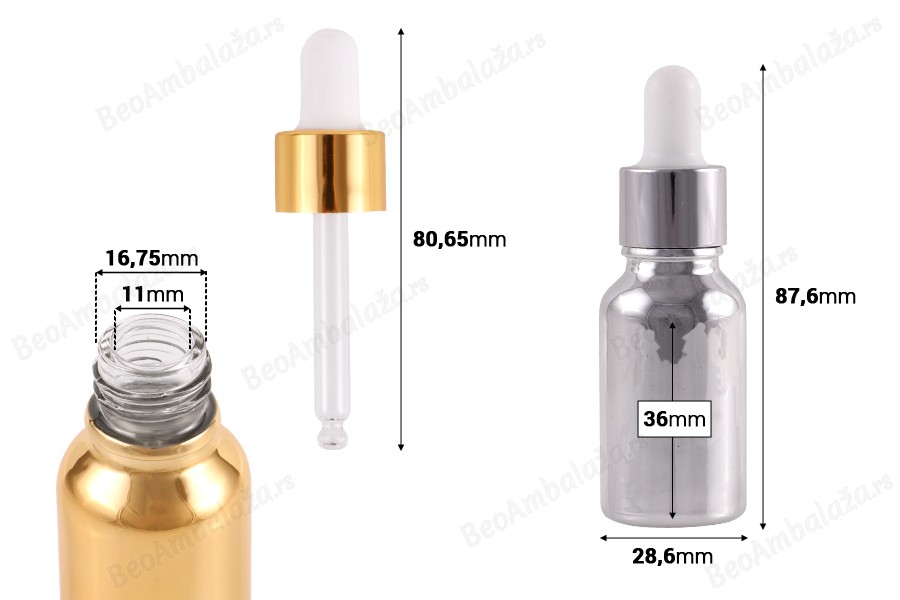 Staklena bočica od 15 mL sa pipetom za kozmetičke proizvode-dimenzije_slike