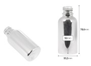 Staklena bočica za etarska ulja 30 mL sa PP18 grlom, u zlatnoj ili srebrnoj boji-dimenzije_slike