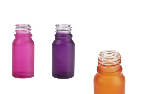 Staklena bočica od peskiranog stakla u više boja za etarska ulja 10mL, sa grlom PP18-slika_proizvoda