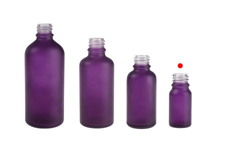 Staklena bočica od peskiranog stakla u više boja za etarska ulja 10mL, sa grlom PP18-grupa_slika