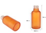Staklena bočica od peskiranog stakla u više boja za etarska ulja 30mL, sa grlom PP18