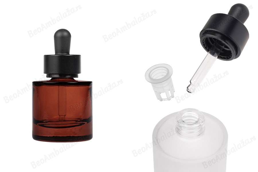Staklena bočica od 30 mL sa crnom mat pipetom-slika_proizvoda