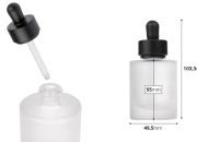 Staklena bočica od 50 mL sa crnom mat pipetom-dimenzije_slike
