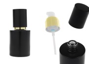 Mat crna staklena bočica od 50 mL sa zlatnom pumpicom za kreme i mat crnim poklopcem-slika_proizvoda