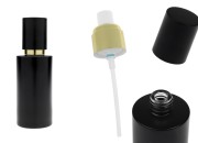 Mat crna staklena bočica od 100 mL sa zlatnim sprejom i mat crnim zatvaračem-slika_proizvoda