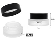 Staklena teglica od 30 mL sa crnim mat zatvaračem (sa unutrašnjom zaptivkom) i plastičnim međupoklopcem-dimenzije_slike