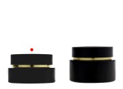 Staklena crna mat teglica od 30 mL sa crnim mat zatvaračem (sa unutrašnjom zaptivkom) i plastičnim međupoklopcem-grupa_slika