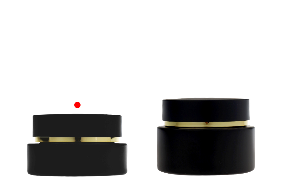 Staklena crna mat teglica od 30 mL sa crnim mat zatvaračem (sa unutrašnjom zaptivkom) i plastičnim međupoklopcem-grupa_slika