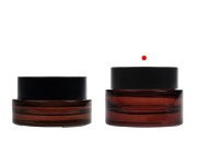 Staklena teglica od 50 mL sa crnim mat zatvaračem (sa unutrašnjom zaptivkom) i plastičnim međupoklopcem-grupa_slika